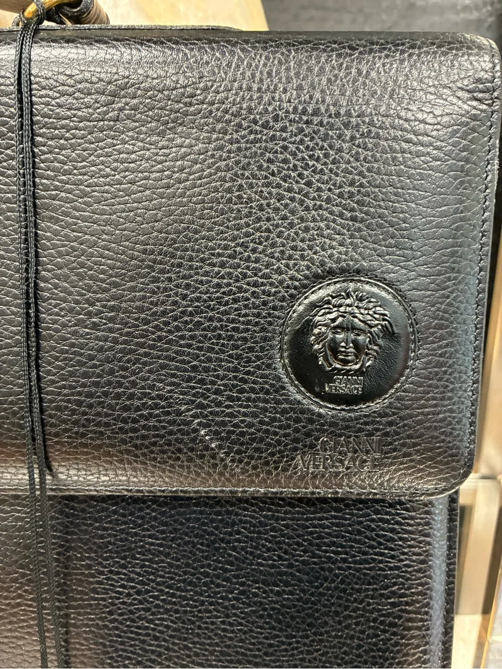 Versace Black Leather Briefcase